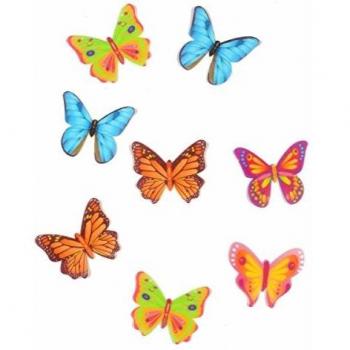 Generique - 8 Decoraciones para Tarta Mariposas de ácimo 4 cm