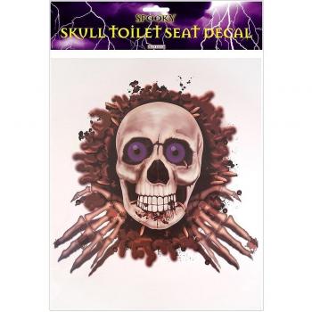 Halloween Spooky Skull/Skeleton Toilet Seat Decoration Party Accessory