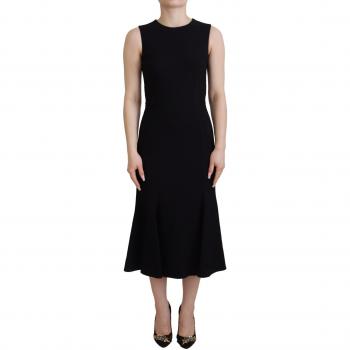 Elegant Black Sheath Flare Viscose Dress - Size S (IT42|M) by Dolce & Gabbana