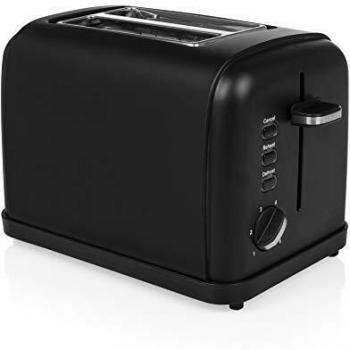Princess 142396 Tostadora con dos Ranuras, 1500W, 6 ajustes de Tostado, Funciones de descongelado, de calentamiento y de cancelación, Bandeja migas extraíble, Edición Especial, Acero Inoxidable Negro