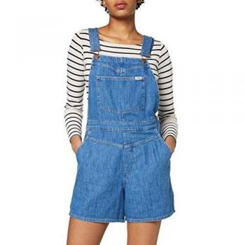 Wrangler Mom Bib Short Pantalones de Peto, Azul