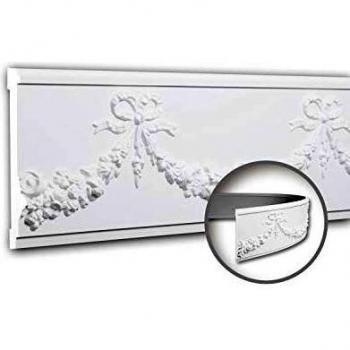 Moldura Decorativa Flexible de Estuco Estilo Neoimperio Blanca 2 m - Profhome 151380F