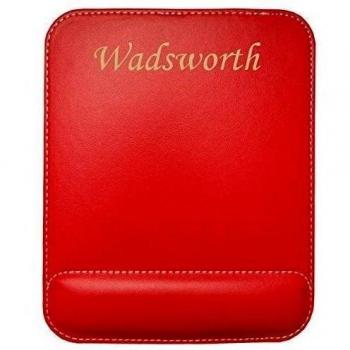 Almohadilla de cuero sintético de ratón personalizado con el texto: Wadsworth