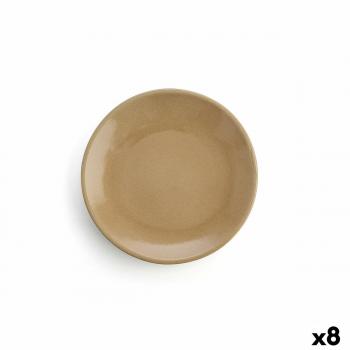 Plato Llano Anaflor Vulcano Carne Barro Cocido Beige Ø 29 cm (8 Unidades)