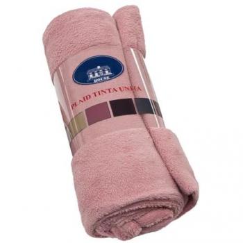 Manta Plaid Aterciopelada Suave y Cálida de 200x220 cm para Sofá y Sillón en Color Rosa