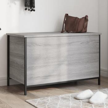 Banco de almacenamiento de madera multicapa gris 80x42,5x50cm Sonoma