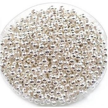 Pinzhi 1000 x 3mm Redondos Abalorios Espaciados Plateada DIY Accesorios para Joyería Hacer Pulsera