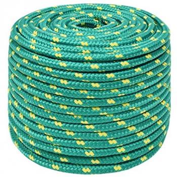 Cuerda de barco de polipropileno verde 14 mm 100 m, resistente a los rayos UV y la abrasión