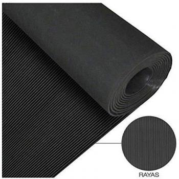 MAURER 5292050 Suelo Goma Rayas 1,30x10 Metros 3 mm. de Grosor Color Negro