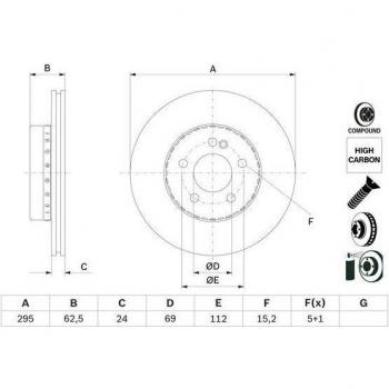Disco de freno BOSCH 0 986 479 H45