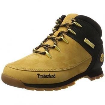 Timberland Euro Sprint Mid Lace-Up Hiker Boots for Men - Light Brown & Black, Size 13.5