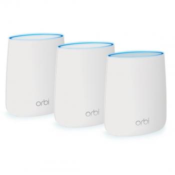 Netgear Orbi RBK23 - Sistema Mesh Wi-Fi TriBanda AC2200, cobertura de hasta 375 m², kit de 3, con 1 router y 2 satélites