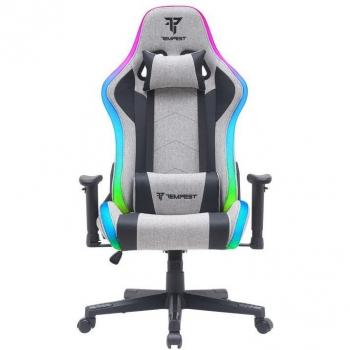 Silla Gaming Tempest Glare RGB Gris/Negra con Tela Transpirable