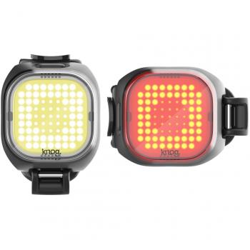 Set de luces LED Knog Blinder Mini Square - Pack doble con 50 y 25 lúmenes