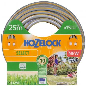 Manguera de jardín Hozelock Select 15 mm 25 metros anti UV gris y amarillo con diseño en 3D