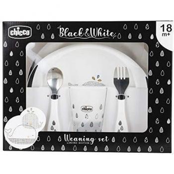 Chicco Set Pappa Limited Edition Black&White 18M+ Balene, 1 Kit