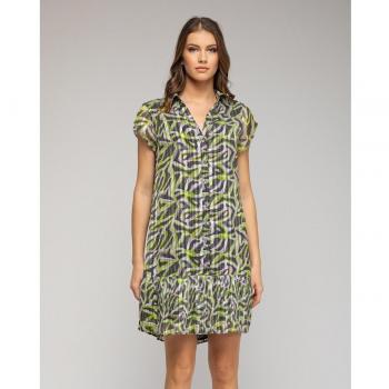 Vestido camisero corto con estampado Niza