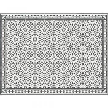 Alfombra de Vinilo Samara Gris Oscuro 100x133 cm Estilo Baldosas