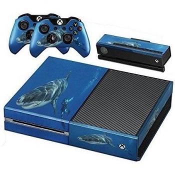 Sea Life 10109, Shark, Skin Sticker Decal Vinyl Wrap Cover Protector with Leather Effect Laminate and Colorful Design for Xbox One for Game Console and 2 Controllers., [Importado de Reino Unido]