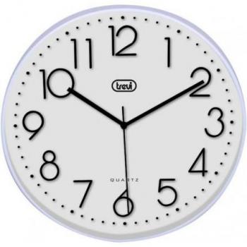 Reloj de pared Trevi OM 3508 S Blanco, diámetro de 30 cm, diseño moderno, color blanco, mecanismo silencioso, fácil de colgar