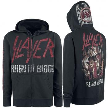 Slayer Reign In Blood Hombre Capucha con Cremallera Negro L 70% algodón, 30% poliéster Regular