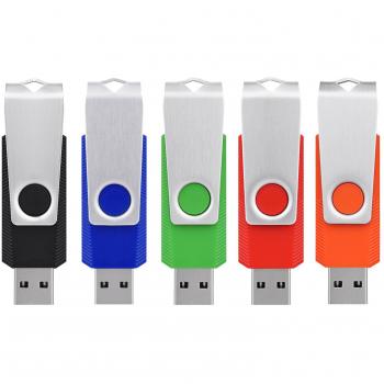 KEXIN 16GB Memoria USB 2.0. Pendrive [5 Unidades ] Color de Negro Azul Rojo Naranja Verde