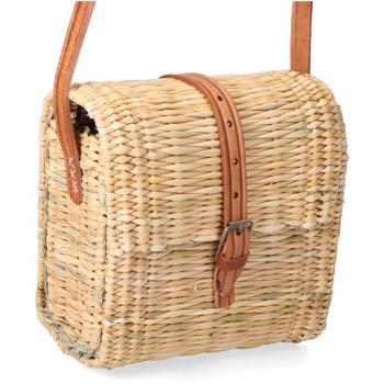 Bolso Mujer Rectangular Junco con Asa Bandolera de Piel EDM