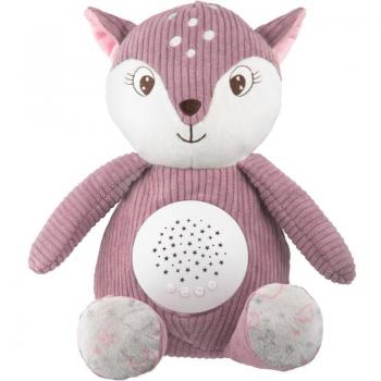 3-in-1 Pink Fawn Plush Toy with Music Box and Projector