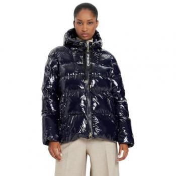 Pinko Women's Black Down Jacket Giza Regular Fit Size 38