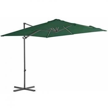vidaXL Sombrilla Voladiza con Poste de Acero 250x250 cm Verde Parasol Toldo