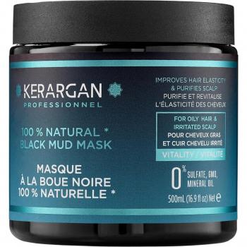 Mascarilla de Barro Negro Kerargan para Nutrir y Purificar tu Cabello Graso - Sin Sulfatos, Parabenos ni Siliconas - 500 ml