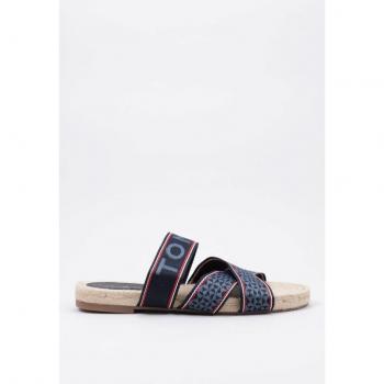 Tommy Hilfiger Espadrilles Planas de Esparto para Mujer en Color Azul - Modelo Tommy Webbing Flat
