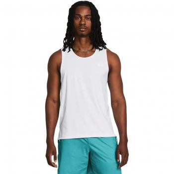Under Armour Men's Laser Singlet Tank Top - White, Size Large