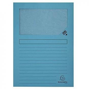 Exacompta 50106E - Lote de 100 Subcarpetas Forever 120 con ventana e impresas, Color Azul Claro