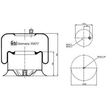 Fuelle de suspensión neumática Air Spring 35877 de Febi Bilstein