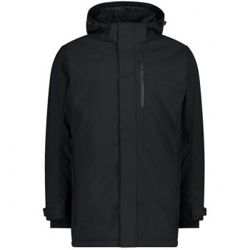 CMP Men's Softshell Parka with Internal Padding - Black