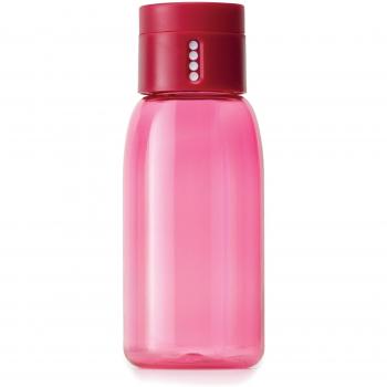 Joseph Joseph Dot - Hidratación botella de agua de seguimiento, 400 ml, color rosa