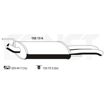 Silenciador trasero ERNST 152136 para Volkswagen Golf 3