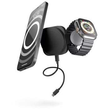 Cargador Inalámbrico MagSafe y Qi2 Zens Pro 2 de 15W para iPhone, Apple Watch y AirPods - Negro con Cable USB-C de 1m