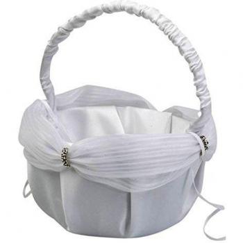 Mopec C133 - Cesta para arras redonda concinta de organza y strass, pack de 1 unidad