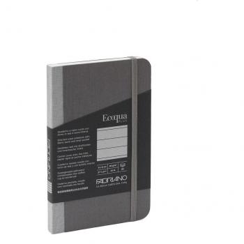 Libreta Ecoqua Plus Fabriano Boutique Antracita 9x14 cm rayado, tamaño A5, 80 hojas, lomo de tela, 90 g