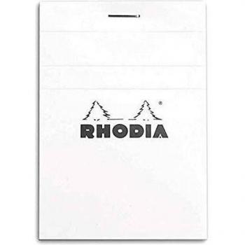 Bloc de notas Rhodia No. 11 A7 cuadriculado blanco 80 hojas