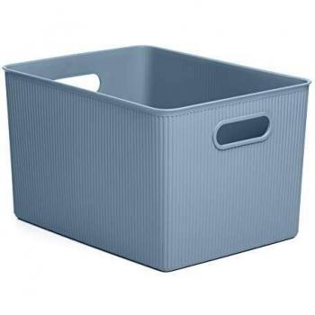 Tatay Caja Organizadora Rectangular Baobab, 22L de Capacidad, de Polipropileno, Libre de BPA, Color Azul Mist, Medidas 29,4 x 38,5 x 23 cm