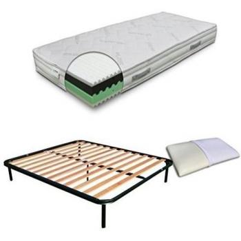 kit Base de láminas Virgo, cojín en memory, Sol Colchón H24 cm 4+4 = 8 cm memory, 4 capas a onda desenfundable 6 cm Rango De Precios aireación - matrimonio 170x195