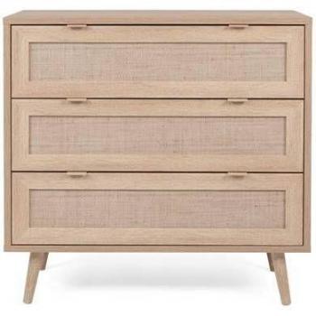 Cómoda 3 cajones 80 cm - Impresión efecto ratán