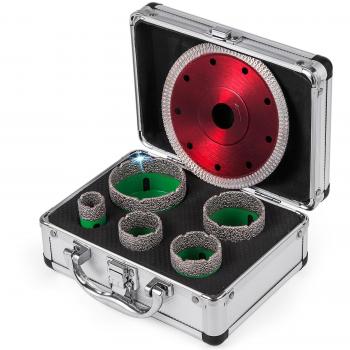 Vevor Hoja de sierra perforadora de diamante, 5 piezas duraderas, diámetros de 22-65mm