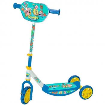 Patinete de 3 Ruedas Bob Esponja para Niños a Partir de 3 Años - ¡Diviértete con este Colorido y Resistente Patinete!