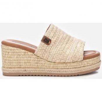 Sandalias de cuña Refresh Beige 171753 con plataforma de goma y altura de 7cm