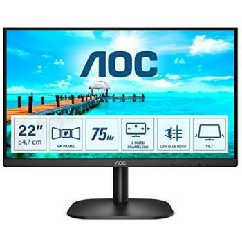 AOC Monitor 22B2DA- 22 Full HD, 75Hz, VA, Flicker Free, 1920x1080,200 cd/m, D-SUB, DVI, HDMI