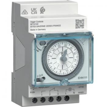 Interruptor horario electromecánico Hager EHN111 16A 230V con reserva de funcionamiento
